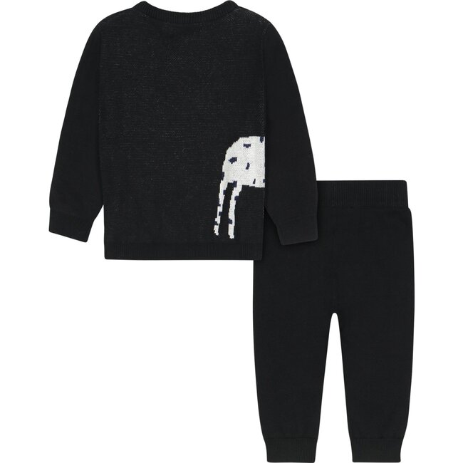 Baby Holiday Dog Sweater Set, Black - Sweaters - 4