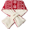 Nordic Knit Scarf, Red - Scarves - 2 - thumbnail