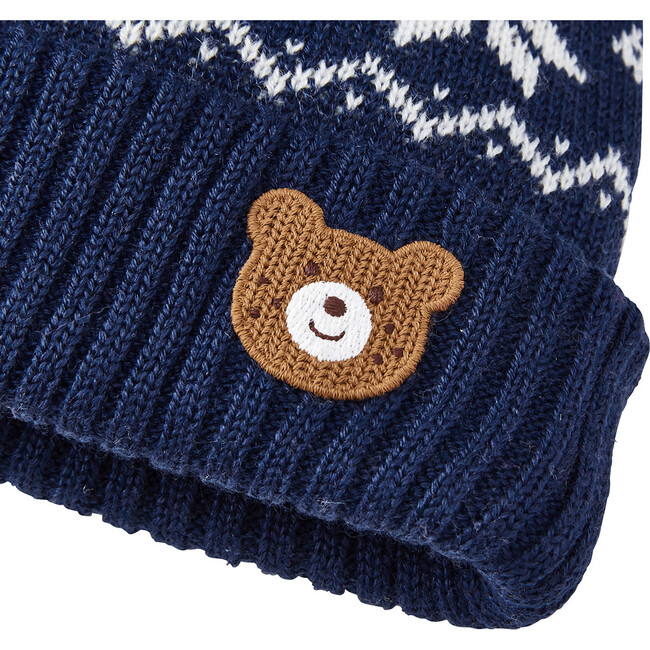 Nordic Knit Beanie, Navy - Hats - 3