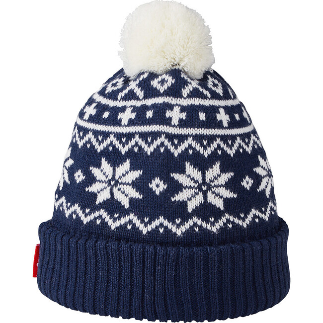 Nordic Knit Beanie, Navy - Hats - 6