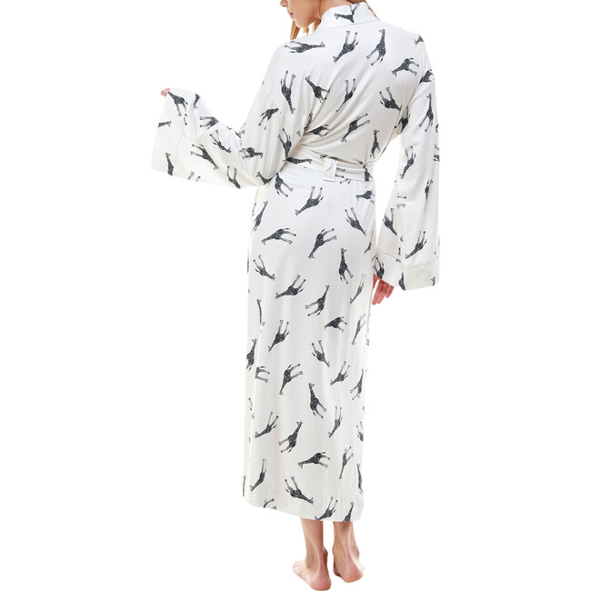 Women's Kaia Kimono Robe, Ivory Giraffe