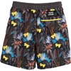 Jax Swim Trunk, Black Tropical Panther - Swim Trunks - 2