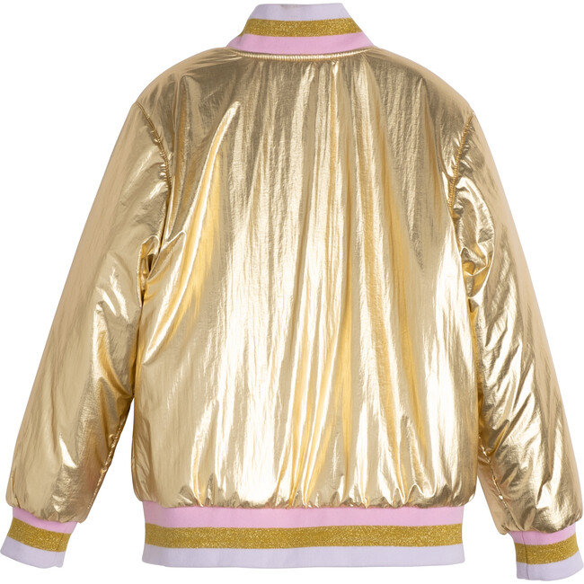 Axl Lightweight Bomber Jacket, Metallic Gold - Jackets - 3