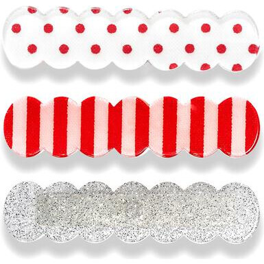 Three Combo Alligator Clips, Red and White