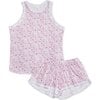 New York City Women's Ruffle Short Pajama Set, Pink - Pajamas - 1 - thumbnail