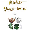 Sloth Make Your Own Banner, Gold - Decorations - 1 - thumbnail