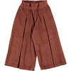 Corduroy Wide Trousers, Brandy brown - Pants - 1 - thumbnail