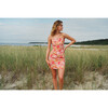 Women's Mini Slip Dress, Warm Hibiscus - Dresses - 2