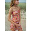 Women's Mini Slip Dress, Warm Hibiscus - Dresses - 3