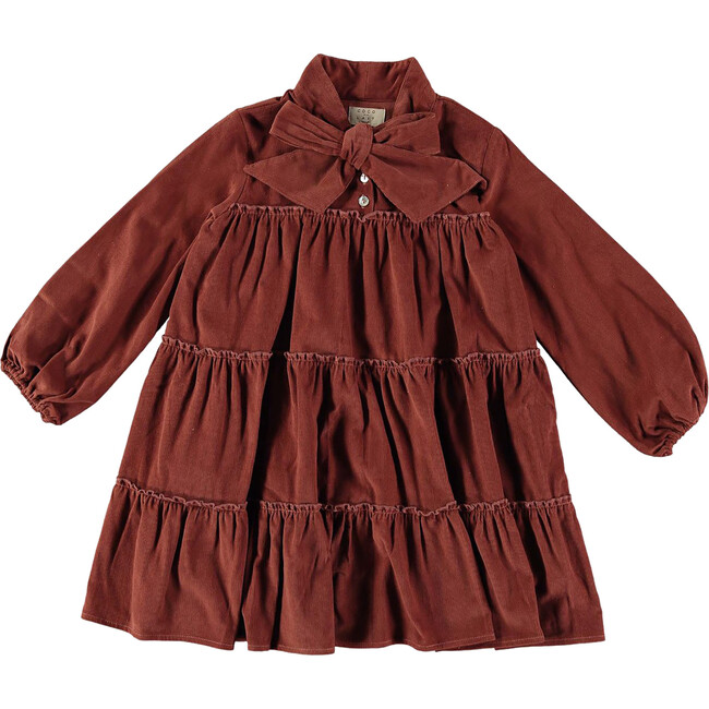 Micro Corduroy Dress, Brandy Brown - Dresses - 1