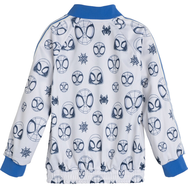 Printed Track Jacket, Cream & Blue - Jackets - 3
