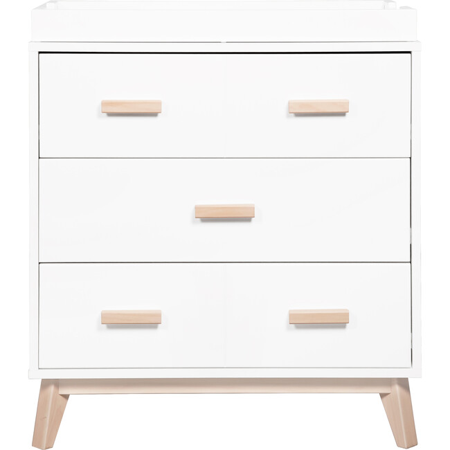 Scoot 3-Drawer Changer Dresser with Removable Changing Tray, White/Washed Natural