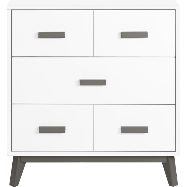 Scoot 3-Drawer Changer Dresser with Removable Changing Tray, Slate/White