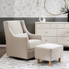 Toco Swivel Glider and Ottoman, Beige Eco-Performance Fabric - Nursery Chairs - 2 - thumbnail