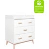 Scoot 3-Drawer Changer Dresser with Removable Changing Tray, White/Washed Natural - Dressers - 6