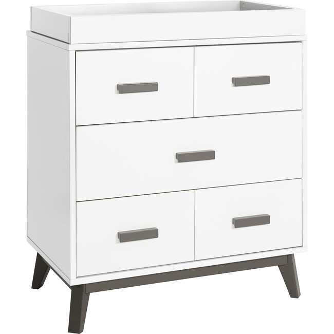 Scoot 3-Drawer Changer Dresser with Removable Changing Tray, Slate/White - Dressers - 6