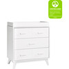 Scoot 3-Drawer Changer Dresser with Removable Changing Tray, White - Dressers - 7