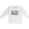 Long Sleeve Flag T-shirt, White - Tees - 1 - thumbnail