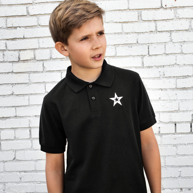 Star Polo Shirt, Black