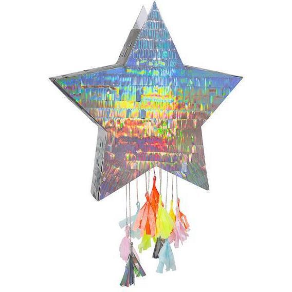 Silver Star Party Piñata - Decorations - 1