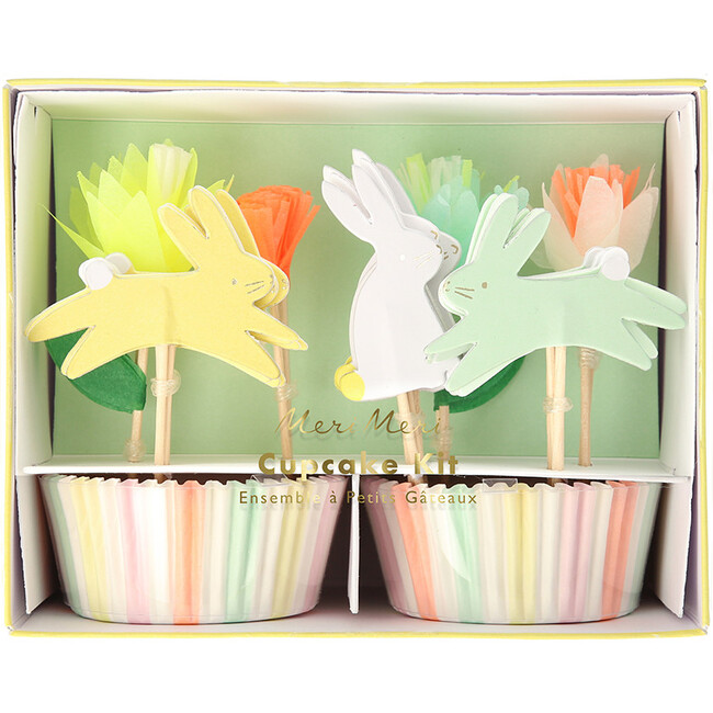 Floral Bunny Cupcake Kit - Decorations - 1