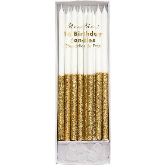 Glitter Dipped Candles, Gold