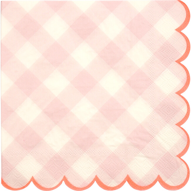 Pink Gingham Napkins, Large - Tableware - 1