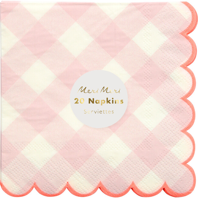 Pink Gingham Napkins, Small - Tableware - 2