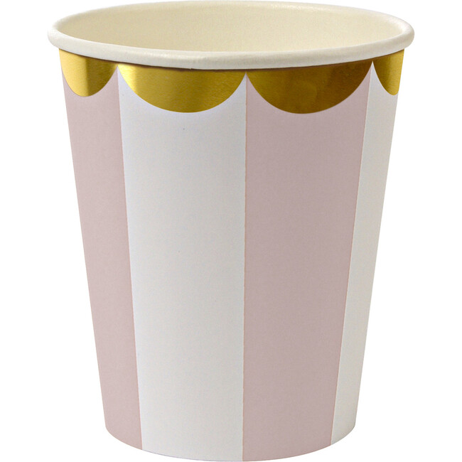 Dusty Pink Fan Stripe Cups - Drinkware - 1
