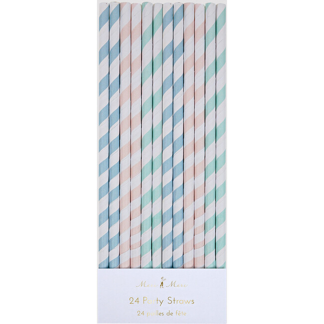 Pastel Stripes Party Straws - Tableware - 1