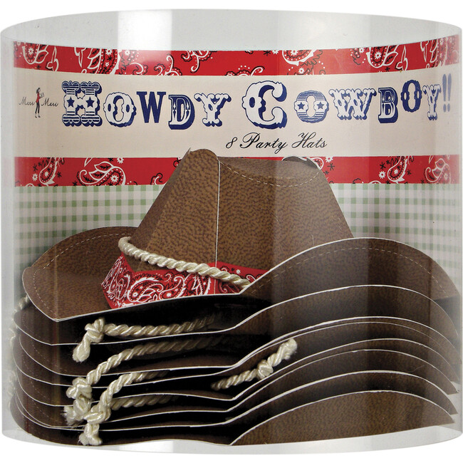 Howdy Cowboy Party Hat - 8 box - Party Accessories - 2
