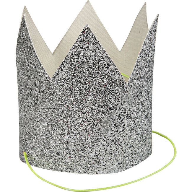 Mini Silver Glitter Crowns