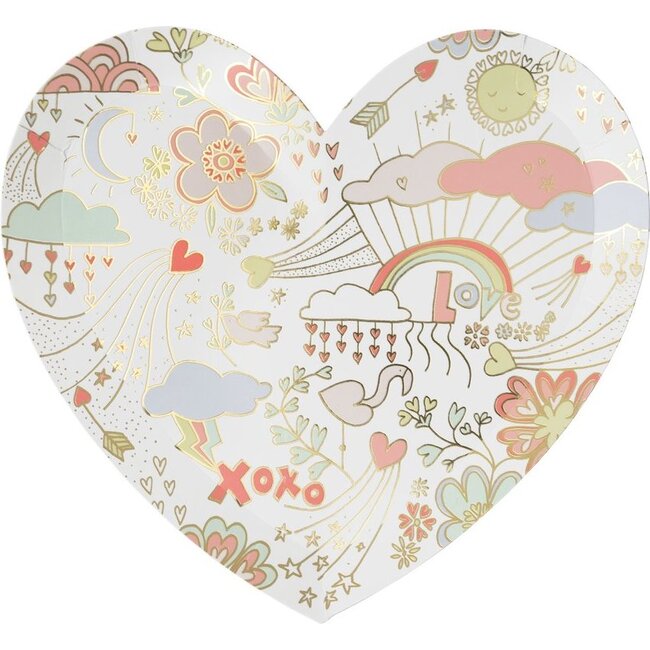Valentine Doodle Large Plates - Party - 1