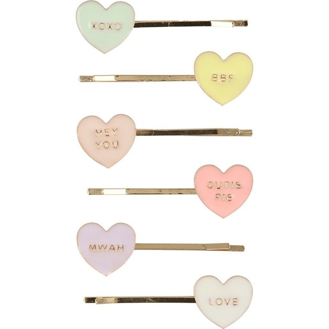 Love Hearts Enamel Hair Slides - Hair Accessories - 1
