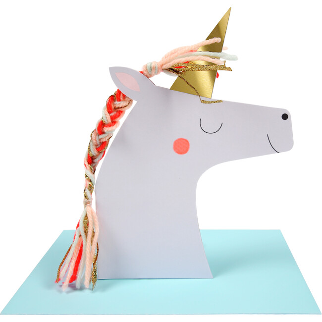 Unicorn with Colored Braid Card