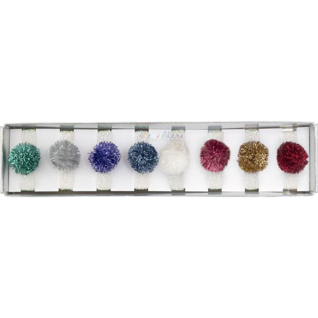 Tinsel Pompom Hair Ties - Hair Accessories - 1