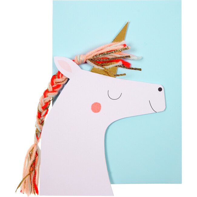 Unicorn with Colored Braid Card