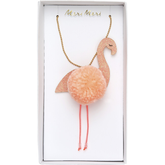 Flamingo Pompom Necklace - Necklaces - 2