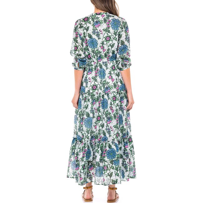 Women's Bazaar Dress, Freyja Flower White - Dresses - 3