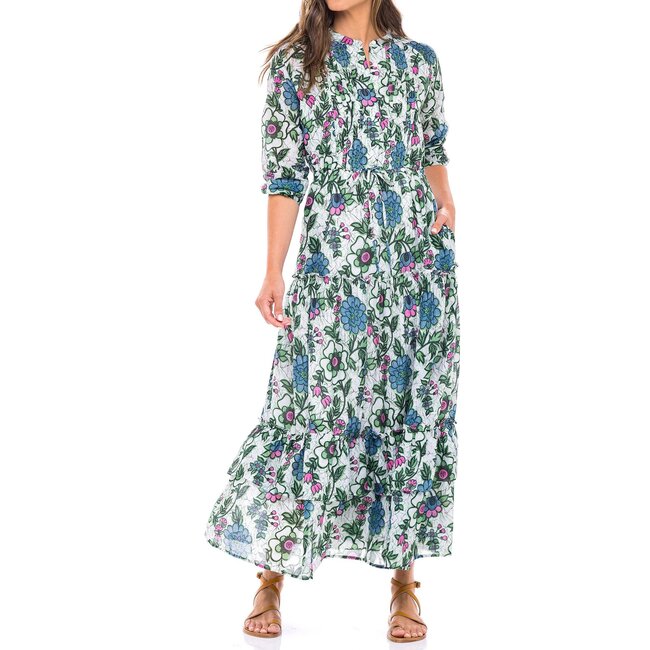 Women's Bazaar Dress, Freyja Flower White - Dresses - 4