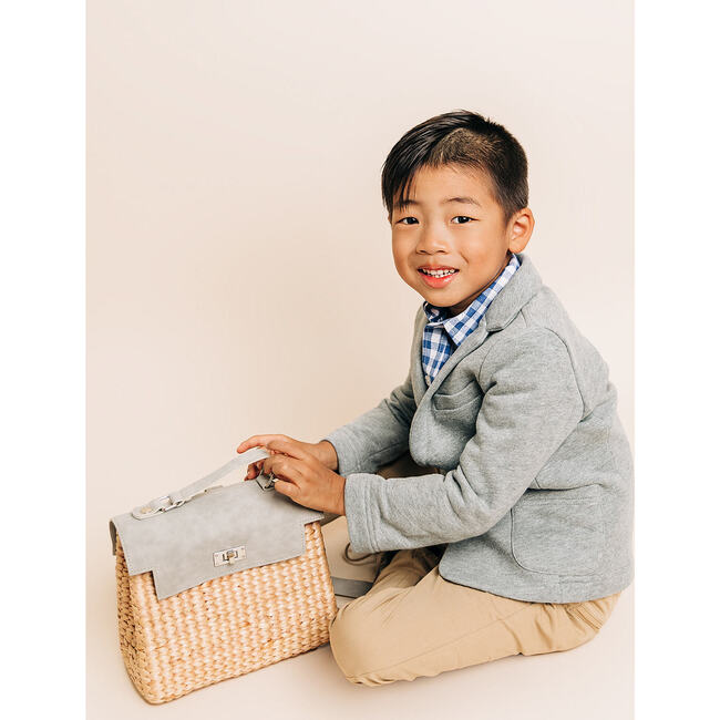 Mini Convertible Kid's Briefcase, Grey - Backpacks - 4
