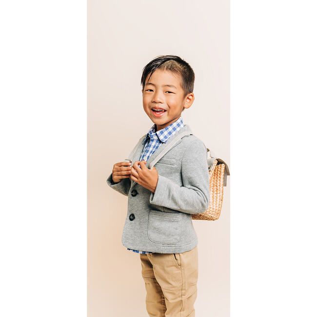 Mini Convertible Kid's Briefcase, Grey - Backpacks - 5