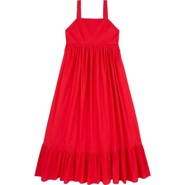 Rudolph Cotton Maxi Dress, Red - Dresses - 1
