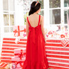 Rudolph Cotton Maxi Dress, Red - Dresses - 3