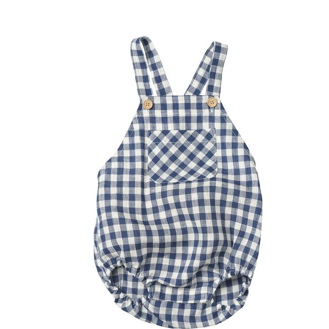 Loic Overalls, Navy Gingham