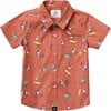 Seaesta Surf x Peanuts® Snoopy Shade Button Up Shirt, Rust - Shirts - 1 - thumbnail