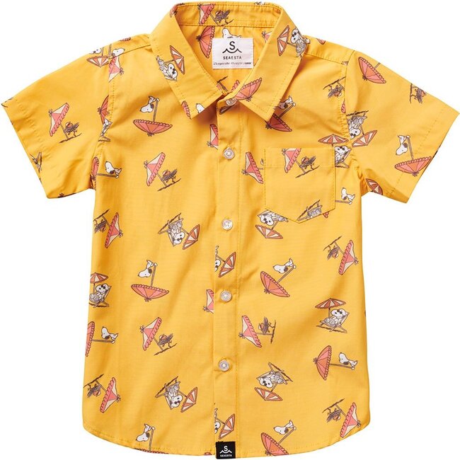 Seaesta Surf x Peanuts® Snoopy Shade Button Up Shirt, Mustard