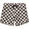 Peanuts® Black & White Checkerboard Boardshorts, Strand - Swim Trunks - 1 - thumbnail