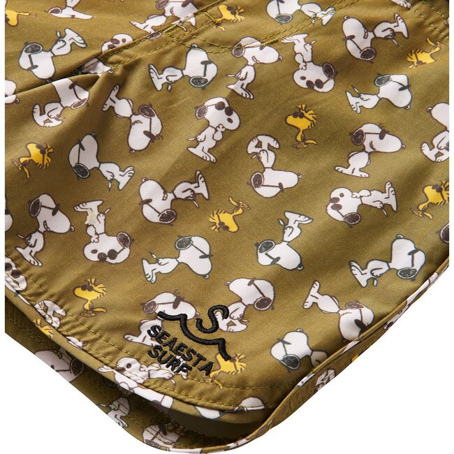 Seaesta Surf x Peanuts® Joe Cool Boardshorts, Olive - Swim Trunks - 3