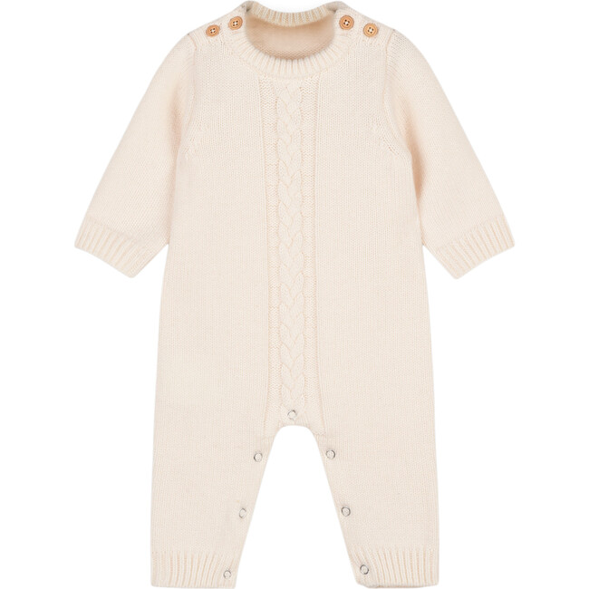 Cable Stitch Jumpsuit, Beige